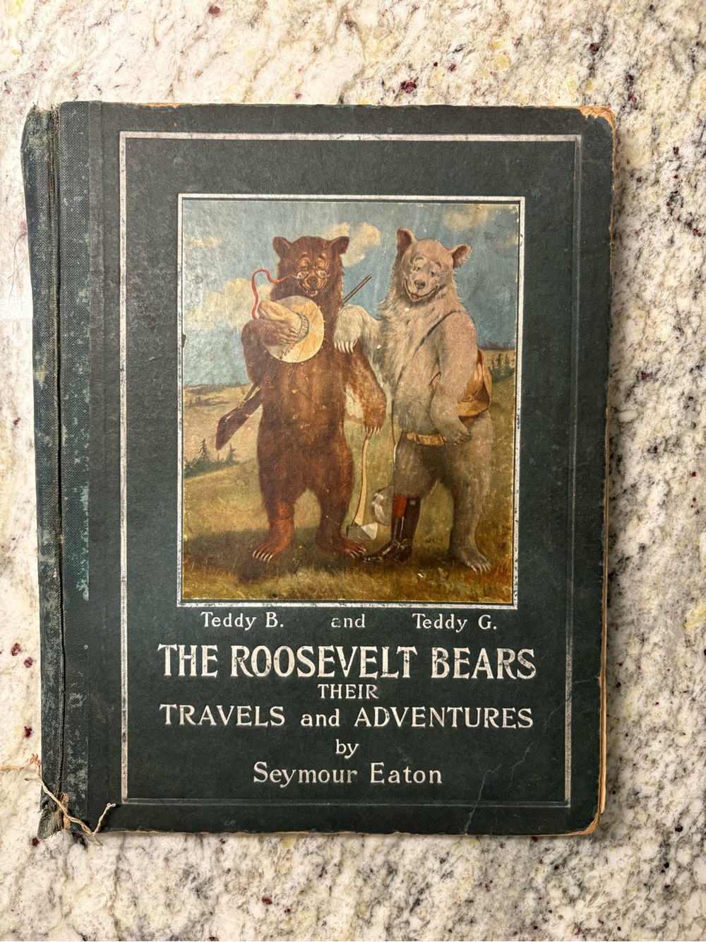 Vintage The Roosevelt Bears Kids Toy Book - Dark Blue Green Cover